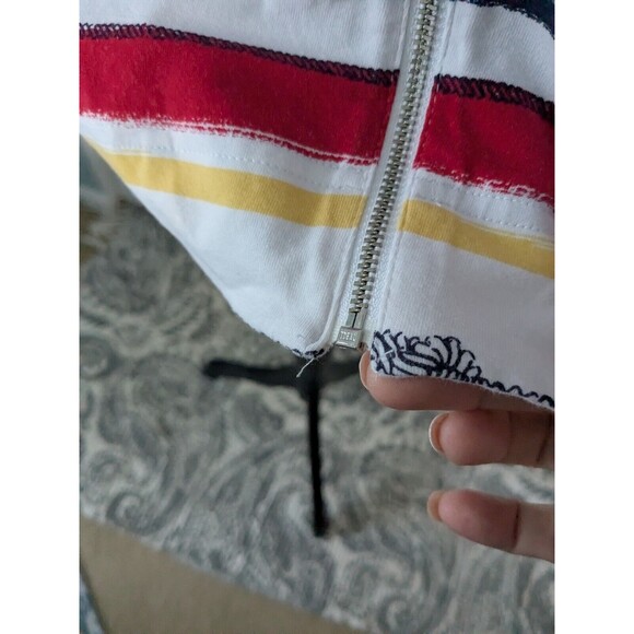 Chicos Weekends Jacket Women's 2 (L) Stripes Red Yellow Athleisure Nautical Rope - Picture 5 of 13